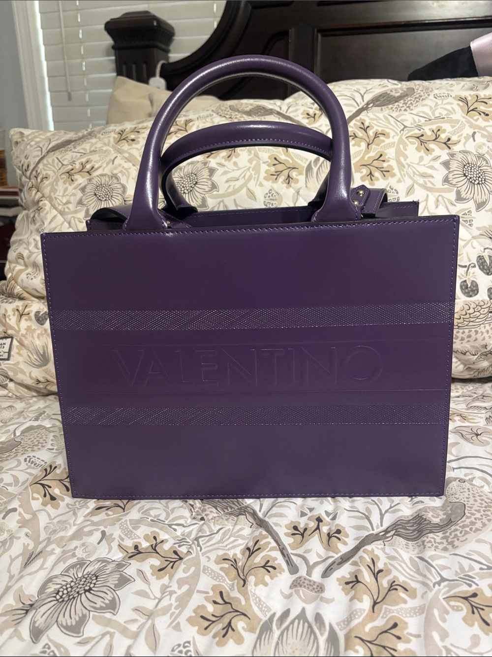 Valentino Purple Leather Top-Handle Satchel